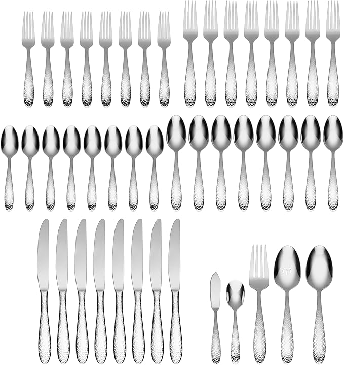 Oneida H156045A Reyna 45 Piece Everyday Flatware Set, Service For 8