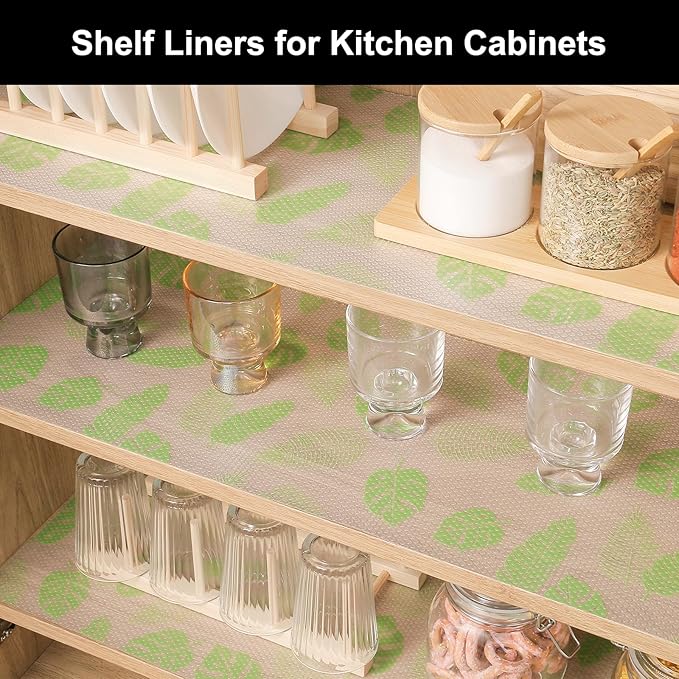 Cooyes Shelf Liner – Premium Non-Adhesive Cabinet & Drawer Liner for Kitchen – Waterproof Shelf Paper with Modern Pattern – Durable EVA Cabinet Mat – Easy to Cut (23.6" W x 236" L)