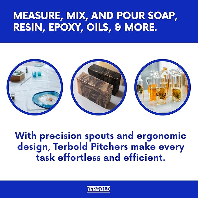 5 Liter Measuring Pitcher 3-Pack | 1.3 Gallon Shatterproof Plastic Large Graduated Mixing Pitchers, 1 to 2 Gallons (5L, 5000ml)