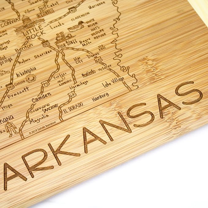 Totally Bamboo A Slice of Life Arkansas State Serving and Cutting Board, 11" x 8.75"