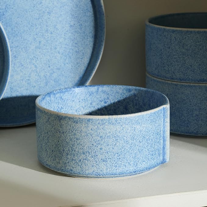 Stone Lain Bao 4-Piece Bowl Set Stoneware, Blue