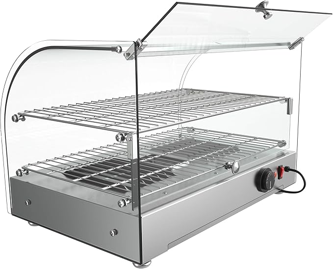 KoolMore 22 in. Commercial Two Shelves Countertop Food Warmer Display Case - 1.5 cu. ft. in Stainless-Steel (HDC-1.5C)