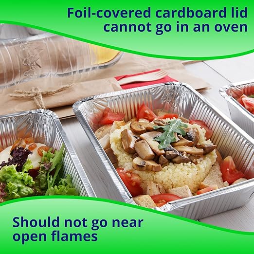 IDL Packaging 4 lb. Oblong Aluminum Foil Pans with Lids - 13" x 9" x 1.5” (pack of 5) - Disposable Foil Baking Dishes - Great for Grilling, BBQ, Steaming, Freezing