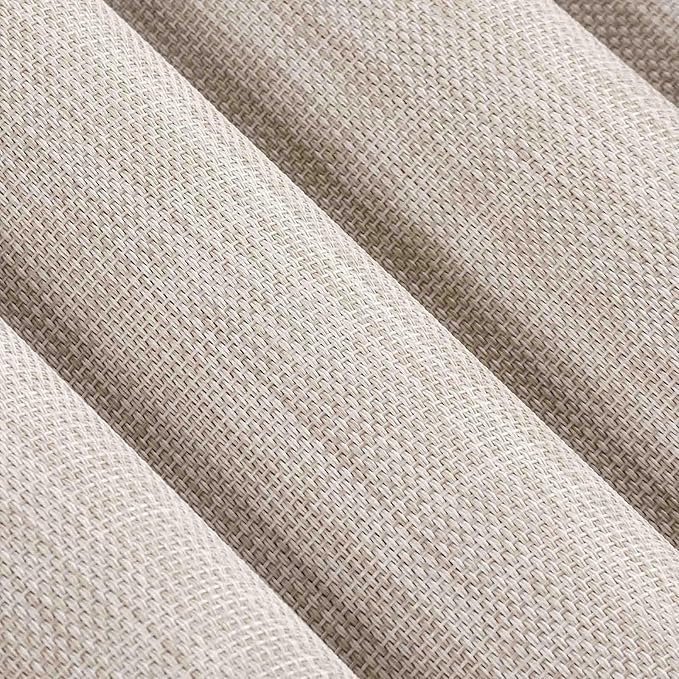 AHHFSMEI Placemats for Dining Table Set of 4 Woven Vinyl Plastic Place Mats Non-Slip Heat Insulation Stain Resistant Table Mats Washable Easy Clean Placemats (Beige Brown Stripe 4)