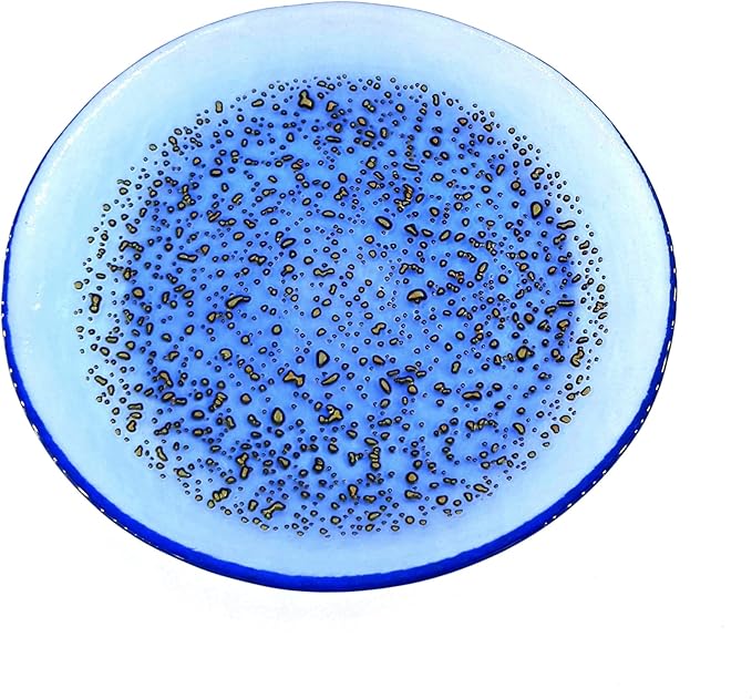 Red Pomegranate ISLA 7" Canape Plate Set of 4 Indigo/Bronze