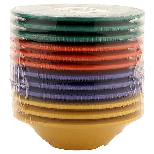 G.E.T. B-454-MIX Melamine Narrow Rim Fruit/Dessert Bowl, 4.5 Ounce, Assorted Colors (Set of 12)