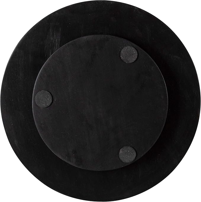 Kate and Laurel Praxis Modern 3-Tiered Tray, 12 x 12 x 23, Black, Decorative Farmhouse Serving Tray for Display
