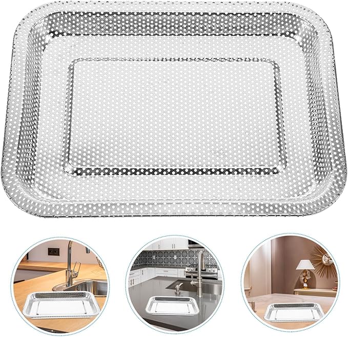 Stainless Steel Drain Tray Steaming Dish Fine Mesh Tea Tray Japanese Style for Air Fryer Replacement Parts Efficient Water Drainage