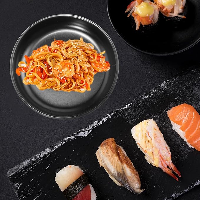 2pcs Melamine Appetizer Plates Snack Dipping Tableware Sturdy Plastic Sub-plate for Home Dining and Sushi Serving