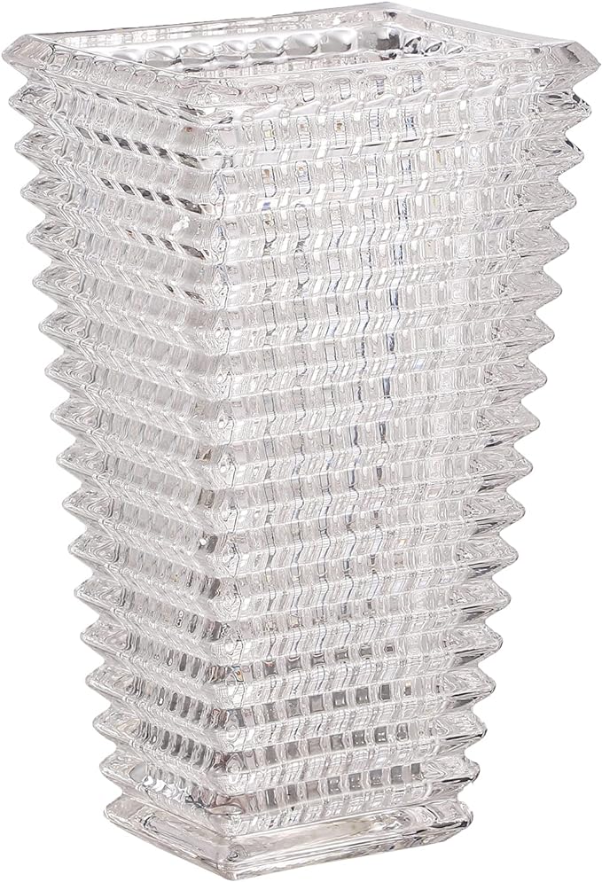 MCMCNCUIU Crystal Glass Vase, Large Crystal Vases for Flowers, Large Flower Vase, Clear Modern Vases for Living Room, Bedroom, Kitchen, Dining Table, Mantle, Wedding, 11 Inches