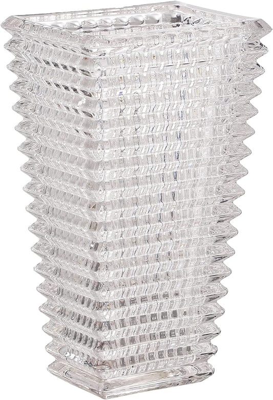 MCMCNCUIU Crystal Glass Vase, Large Crystal Vases for Flowers, Large Flower Vase, Clear Modern Vases for Living Room, Bedroom, Kitchen, Dining Table, Mantle, Wedding, 11 Inches