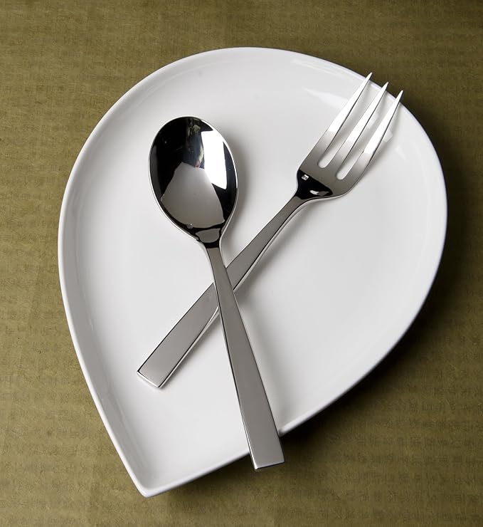 Fortessa Spada 18/10 Stainless Steel Flatware Serving Spoon, 9.25-Inch