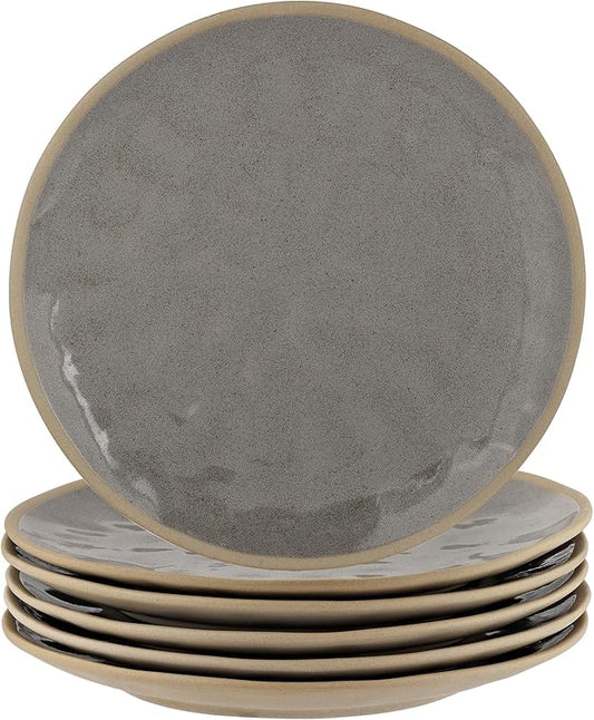 Yedio 8.5 Inch Ceramic Salad Plates Set of 6 – Small Dinner Plates for Appetizer, Dessert, Bread – Stackable Serving Dishes – Microwave, Oven, Dishwasher Safe – Handcrafted Speckled Glaze Tableware