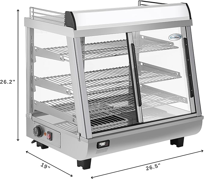 KoolMore 26 in. Glass Countertop Display Warmer, 3.4 cu. ft. in Stainless Steel (HDC-3C-SS)