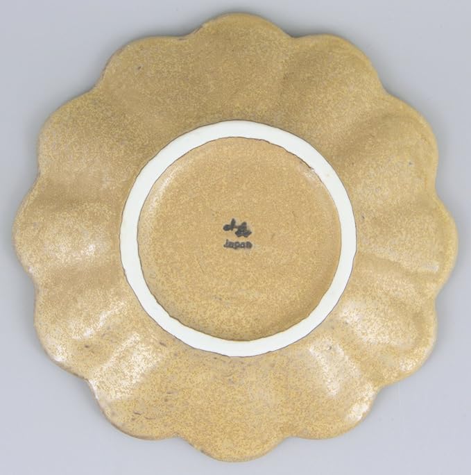 Mino Ware 555-0016 Kaneko Komohei Linka Plate, Medium Plate, Tea, Kneeling Flowers, Diameter Approx. 6.7 inches (17 cm), Microwave and Dishwasher Safe, Made in Japan