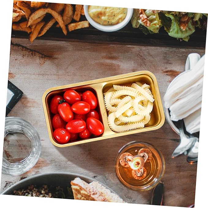 STOBAZA 2pcs Double Compartment Seasoning Dish Versatile Appetizer Plate for Sauces Kimchi Cold Dishes Easy to Clean for Parties Meal Prep