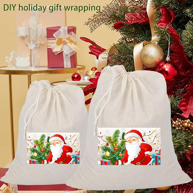 20 PCS Reusable Cotton Drawstring Muslin Bags, Natural Unbleached Cotton Cheesecloth Coffee Tea Brew Nut Milk Bags (6 x 8 inches)