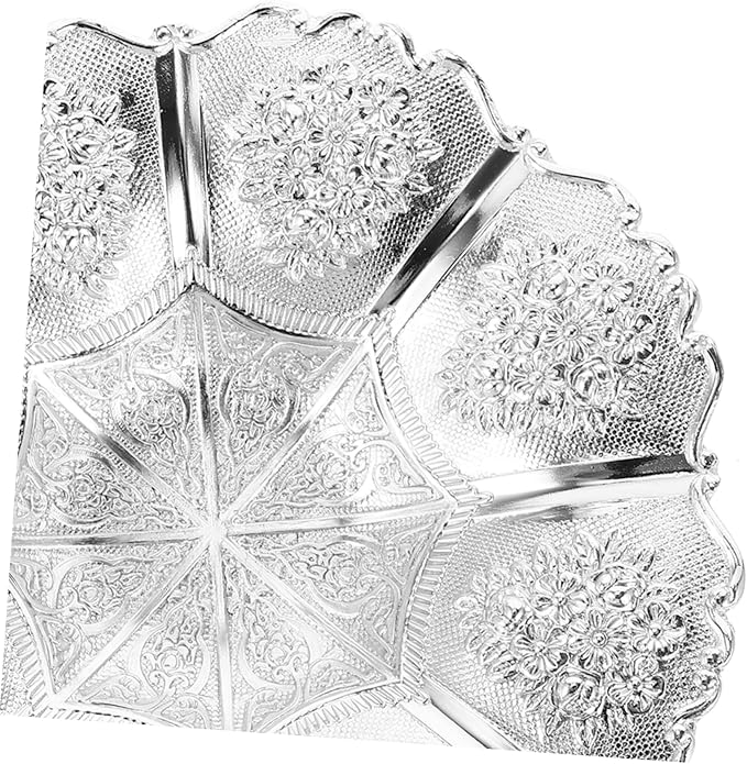 Mikinona European Style Luxury Metal Fruit Serving Tray Decorative Dish for Fruits Snacks and Nuts Compact Design for Home Parties and Gatherings