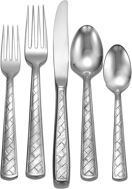 Liberty Tabletop Weave 45 Piece Flatware Set for 8 Made in USA