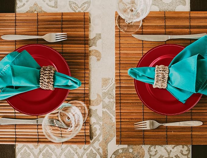 36 Pcs Red Charger Plates Round Charger Plates13 Inch Bulk Wedding Dinner Elegant Reusable Plastic Chargers Plates Wedding Holiday Party Baby Shower Event Decoration (Red)