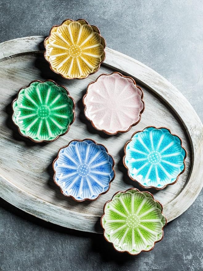 Dessert Plate Snack Snack Dish Ceramic Soy Sauce Vinegar Dipping Dish Suitable for Snacks Appetizers Home Parties Restaurants Plates (E)