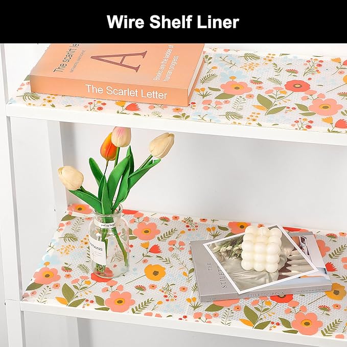 Cooyes Shelf Liner – Premium Non-Adhesive Cabinet & Drawer Liner for Kitchen – Waterproof Shelf Paper with Modern Pattern – Durable EVA Cabinet Mat – Easy to Cut (11.8" W x 118" L)