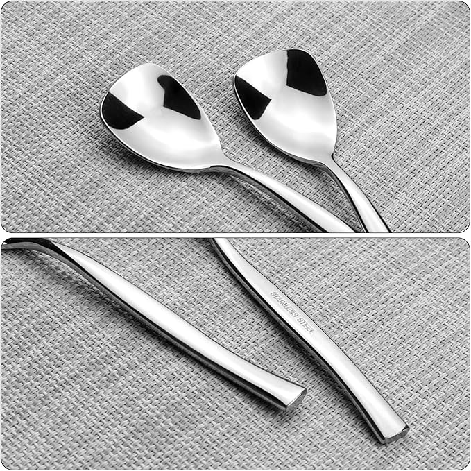 12 Pieces Stainless Steel Gelato/Ice Cream Spoons, Shovel Dessert Spoons for Yogurt, Tea, Cocktail, Sugar