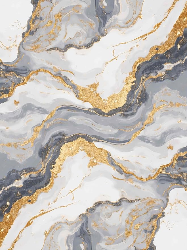 Liquid Marble Texture Design Indoor Area Rug Modern Abstract Grey White Gold Large Rugs for Living Room Bedroom Dining Room Soft Anti Slip Thin Carpet 6x9 Farmhouse Dorm Nursery Unique Floor Mats