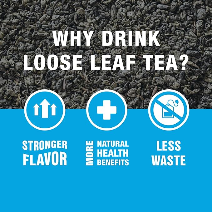 Tiesta Tea - Chinese Gunpowder, Loose Leaf, Traditional Smoky Green Tea, Premium Aromatic Blend, Medium Caffeinated, 50 Cups, 5 Ounce Refillable Tin