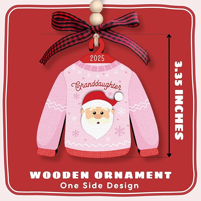Granddaughter Ornaments - Granddaughter Christmas Ornament - Family Ornaments for Christmas Tree - Granddaughters Gifts, Gifts for Granddaughters from Grandma, Grandpa - Wood Ornament 2025