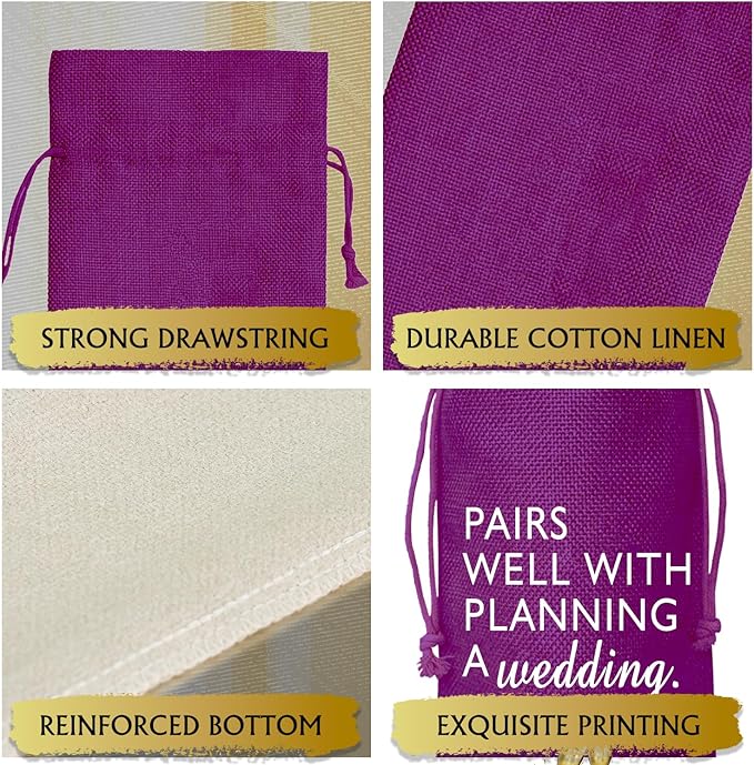 Wine Bag Wedding Gift for Mr and Mrs - Engagement Gift J14-Purple