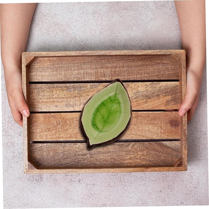 4pcs Leaf Shape Ceramic Appetizer Plates Multi-Functional Seasoning Dishes for Soy Sauce Vinegar and Snacks Kitchen Decor Unique Ice Crackle Glaze