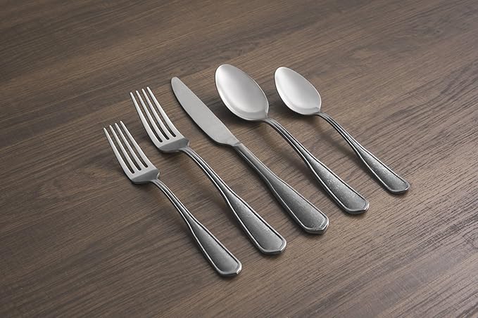 Cambridge 287820OPC12 Hailee Tumbled 20-Piece Flatware Set