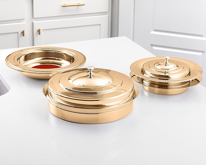 (Offering Plate Red) Premium Gold Stainless Steel Offering Plates for Church | Offering Trays | Church Collection Plate | Church Offering Plates
