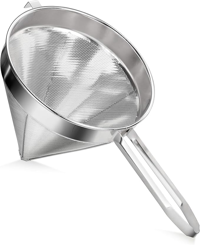 New Star Foodservice 34196 18/8 Stainless Steel China Cap Strainer, 7-Inch, Coarse Mesh