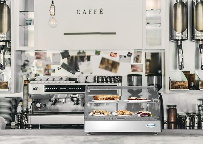 KoolMore 22 in. Commercial Two Shelves Countertop Food Warmer Display Case - 1.5 cu. ft. in Stainless-Steel (HDC-1.5C)