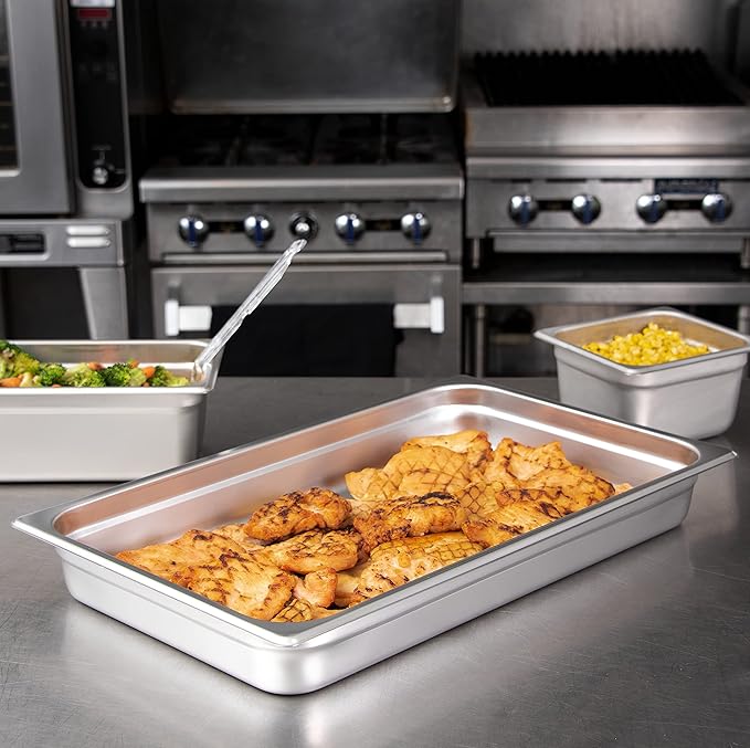Carlisle FoodService Products Durapan Stainless Steel Steam Table Pan, Commercial Food Pan, Chafing Pan with Spoonable Corners for Catering, Buffets, Restaurants, 9.2 Quarts, Silver