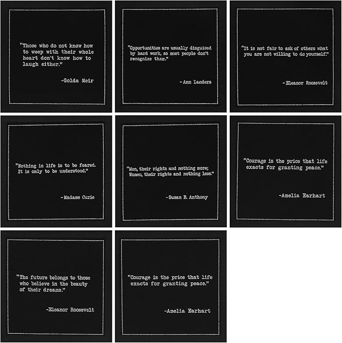 Five Star Funny Inspirational Quotes | Black Cotton Cocktail Napkins | 50 Luxury Disposable Beverage Napkins with Witty Bar Quotes | Drink Napkins for Parties, Bars, Weddings & Game Nights