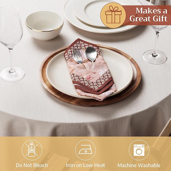Maison d' Hermine Cloth Napkins Set of 4 100% Cotton Soft & Durable Everyday Reusable Square Napkins Cloth Washable, Dinner, Cocktail Party, Wedding, Restaurant (Nyons, 18" x 18")