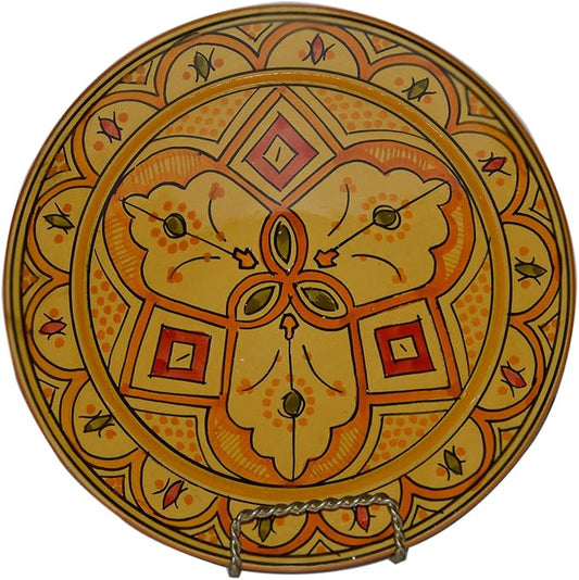 Ceramic Plates Moroccan Handmade Appetizer Tapas Serving Decorative 8 inches Round