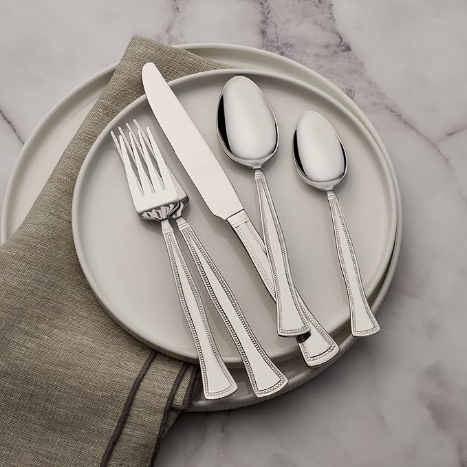 Gourmet Basics by Mikasa 5121258 Chadwick 20-Piece Stainless Steel Flaware Set, Service for 4