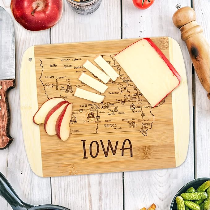 Totally Bamboo A Slice of Life Iowa State Serving and Cutting Board, 11" x 8.75"