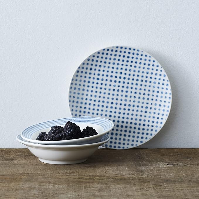 Noritake Blue Hammock Set of 4 Coupe Appetizer Plates, 6-1/2"