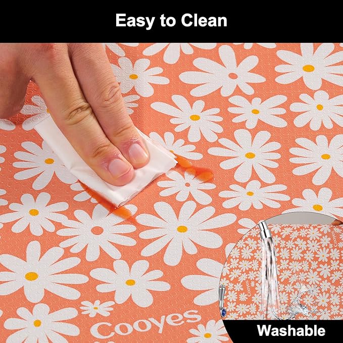 Cooyes Shelf Liner – Premium Non-Adhesive Cabinet & Drawer Liner for Kitchen – Waterproof Shelf Paper with Modern Pattern – Durable EVA Cabinet Mat – Easy to Cut （11.8" W x 118" L）