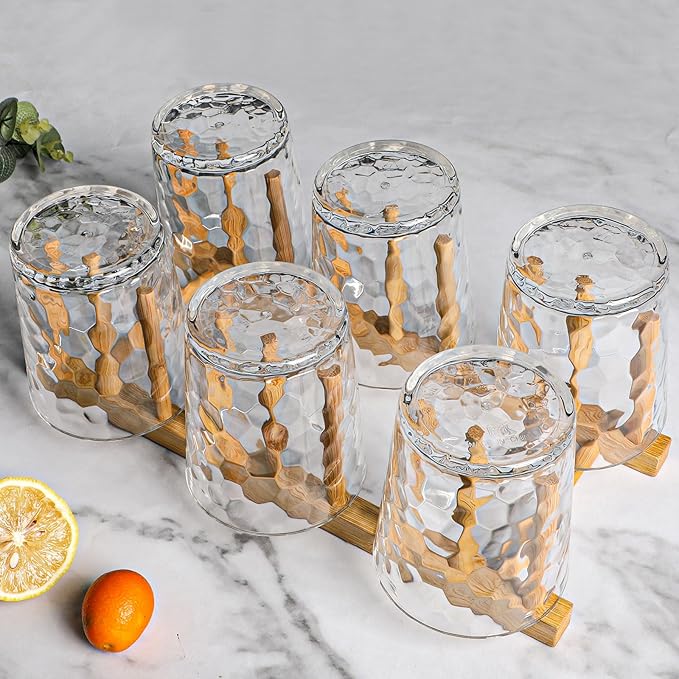 AKMQYM BPA-Free Plastic Tumblers 6 Pack (6x16oz) | Reusable Dishwasher Safe | Stackable Shatterproof Cups | Plastic Drinkware & Drinking Tumblers for Restaurant, Home, Party