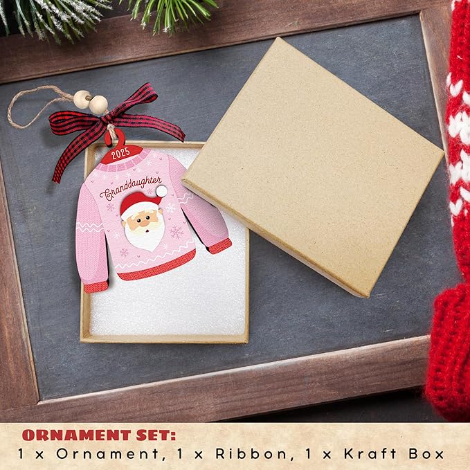 Granddaughter Ornaments - Granddaughter Christmas Ornament - Family Ornaments for Christmas Tree - Granddaughters Gifts, Gifts for Granddaughters from Grandma, Grandpa - Wood Ornament 2025