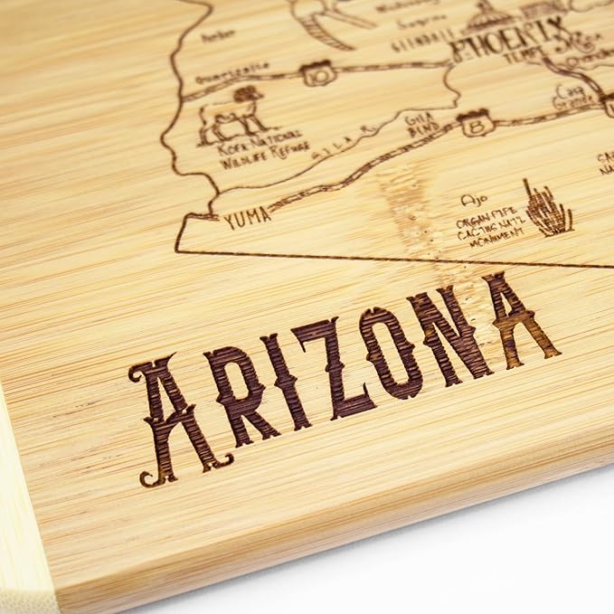 Totally Bamboo A Slice of Life Arizona State Serving and Cutting Board, 11" x 8.75"
