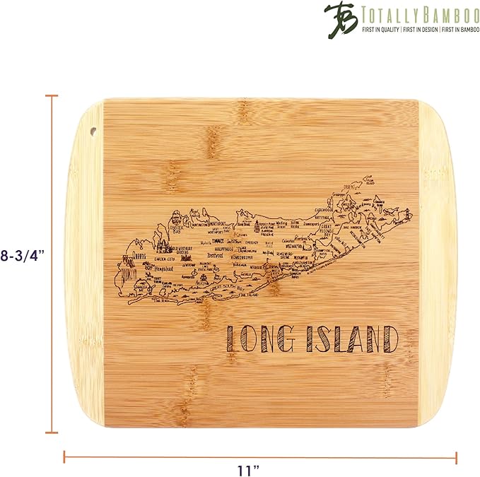 Totally Bamboo A Slice of Life Long Island Serving and Cutting Board, 11" x 8.75"