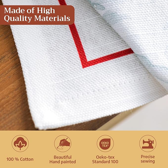 Maison d' Hermine Cloth Napkins Set of 4 100% Cotton for Thanksgiving Christmas Decorations Everyday Reusable Square Fall Napkins Cloth Washable Dinner Party (Morzine, 20"x20")
