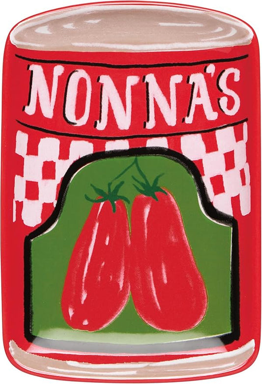 Now Designs Pomodori Shaped Dish, 100% Stoneware, W4.25 x L6.5in, Vintage-Inspired Tomato Design, Dishwasher & Microwave Safe